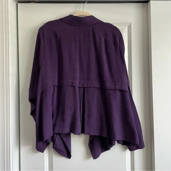 Torrid Twill Drape Jacket in Purple Indigo Size 4 - Picture 3 of 11